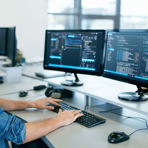man at computer