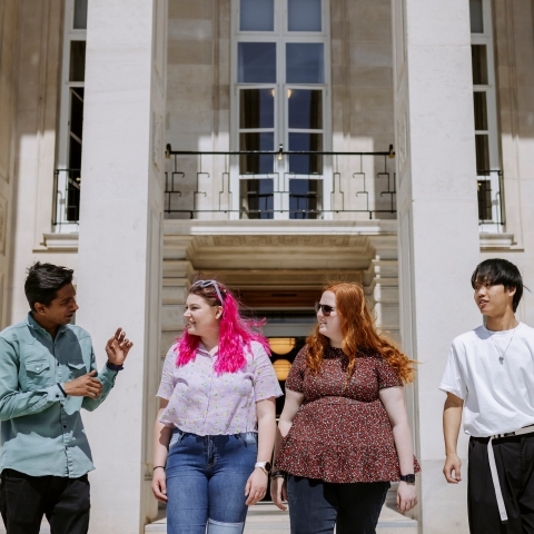 Group of international students chatting