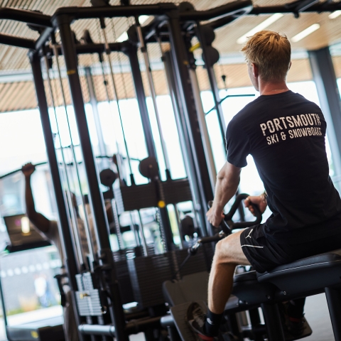 Photo of visitor exercising on weighted rowing machineRavelin Internal Photos