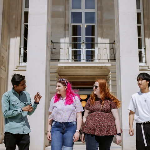 Group of international students chatting