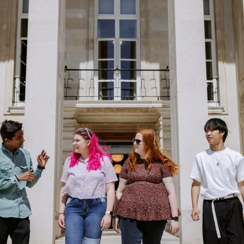 Group of international students chatting