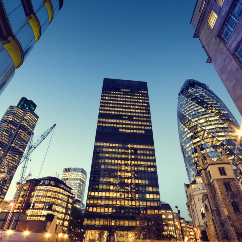 Skyscrapers in City of London,( Lloyds of London, Tower 42, Aviva and the Gherkin)

STANDARD LICENSE; PLEASE SEE ADDITIONAL ASSET FOR FULL LICENSE TERMS.