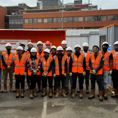 London Masters Students on Building site visit