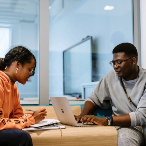 student studying together 