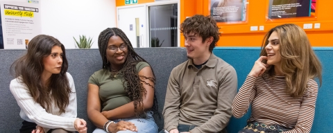 Students discussing the National Student Survey