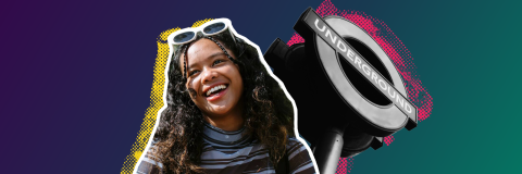 Clearing Banner of smiling student