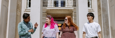 Group of international students chatting