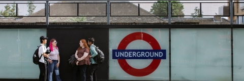 students outside Walthamstow Central Station