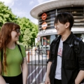 Two students outside Walthamstow Station