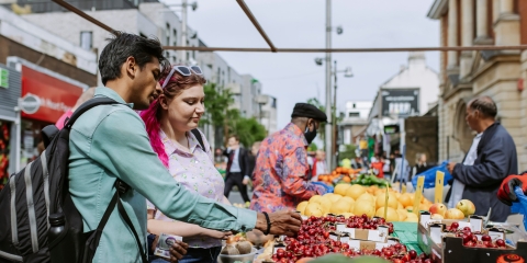 Walthamstow photoshoot - March 2022 Students it fruit stall
