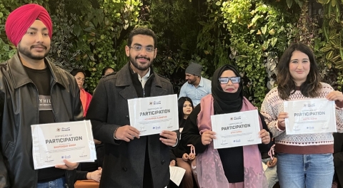 group picture with certificates